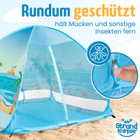 Pop-up plážový stan pre deti a bábätká Strandknirpse s UV 50+ ochranou – vetrolam, prenosný, s kolíkmi 5