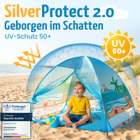 Pop-up plážový stan pre deti a bábätká Strandknirpse s UV 50+ ochranou – vetrolam, prenosný, s kolíkmi 2