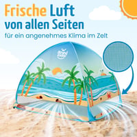 Pop-up plážový stan pre deti a bábätká Strandknirpse s UV 50+ ochranou – vetrolam, prenosný, s kolíkmi 4