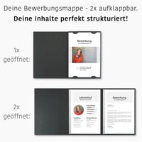 Sada 3 ks dosiek na hľadanie zamestnania STRATAG v čiernom prevedení so vzhľadom kože, 2 klipy, A4, 3 ks 4