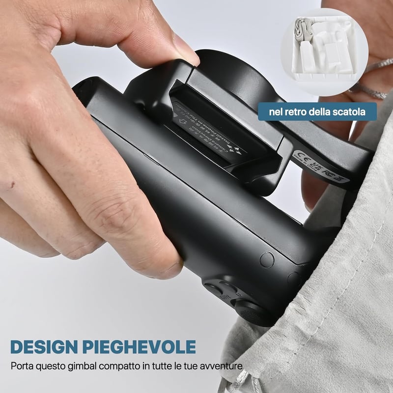 STRBDYI 3 tengelyes telefonstabilizátor, összecsukható gimbal vlogging és YouTube videózáshoz