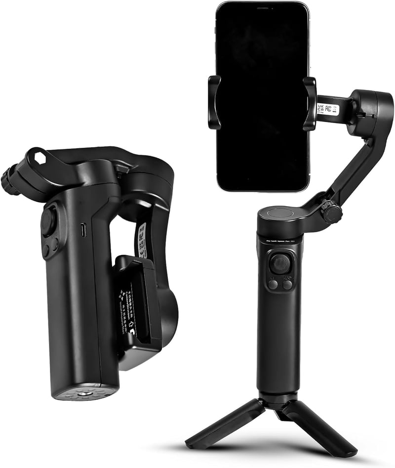 STRBDYI 3 tengelyes telefonstabilizátor, összecsukható gimbal vlogging és YouTube videózáshoz
