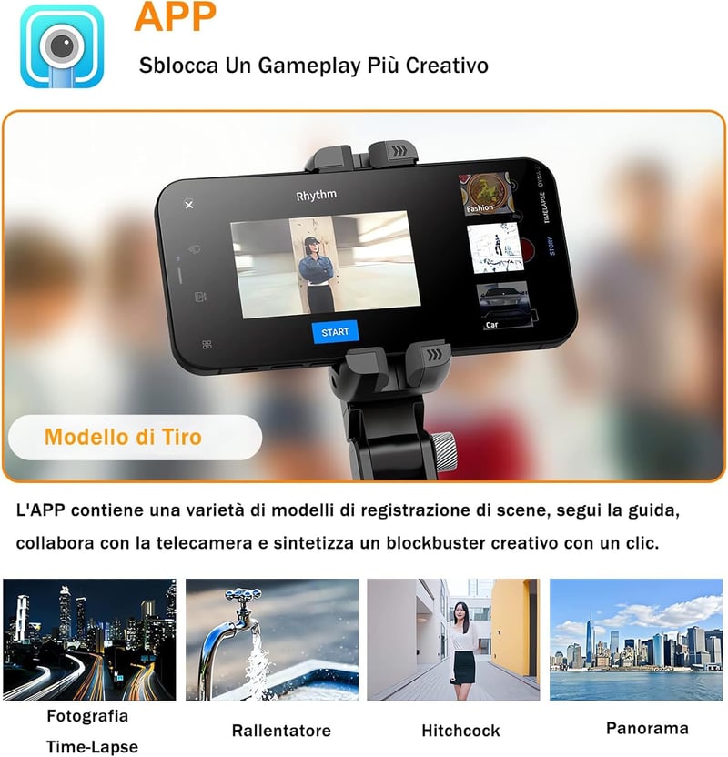 STRBDYI Smartphone Gimbal Stabilizátor Bluetooth Távirányítóval Vlogging YouTube-hoz