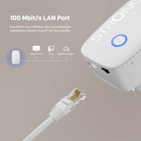 Wi-Fi opakovač STRONG AC1200 do zásuvky, dvojpásmový, WPS, LAN port 7