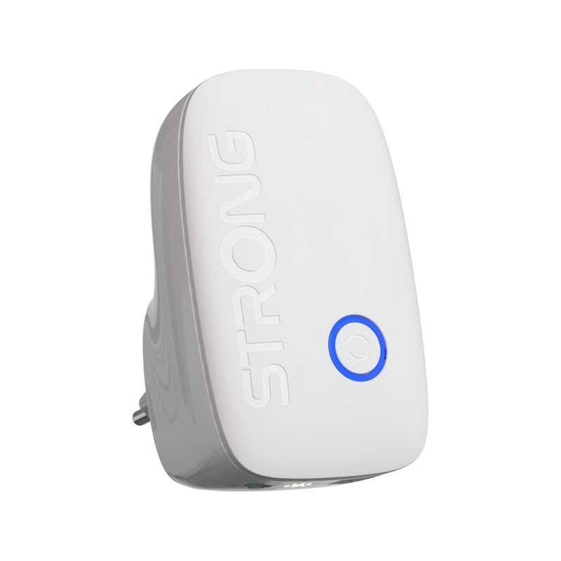 Wi-Fi opakovač STRONG AC1200 do zásuvky, dvojpásmový, WPS, LAN port