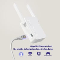 Wi-Fi 6 zosilňovač signálu STRONG AX3000 do zásuvky – dvojpásmový opakovač s 2 externými anténami 5