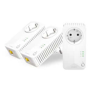 Sieťový adaptér STRONG Powerline 600 Triple EU Set – 3 ks, 600 Mbps, biely