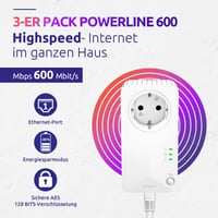 Sieťový adaptér STRONG Powerline 600 Triple EU Set – 3 ks, 600 Mbps, biely 2