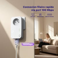 Sada napájacích adaptérov Strong Powerline AV600 CPL, 2 ks, 100 Mbps ethernetový port, vstavaná zásuvka, Plug & Play, kompatibilné s TV/PC, perleťová 5