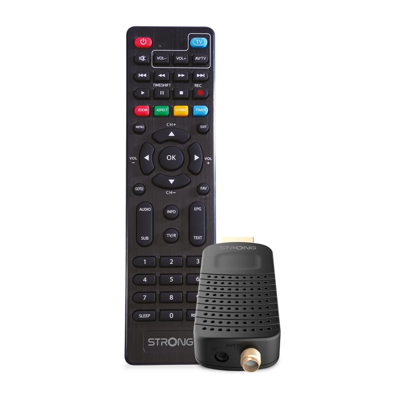 Strong SRT84 DVB-T2 HD Set-top box crni, HEVC H.265, Dolby Audio, HDMI prijemnik sa funkcijom snimanja, elektroničkim programskim vodičem i 2-u-1 daljinskim upravljačem
