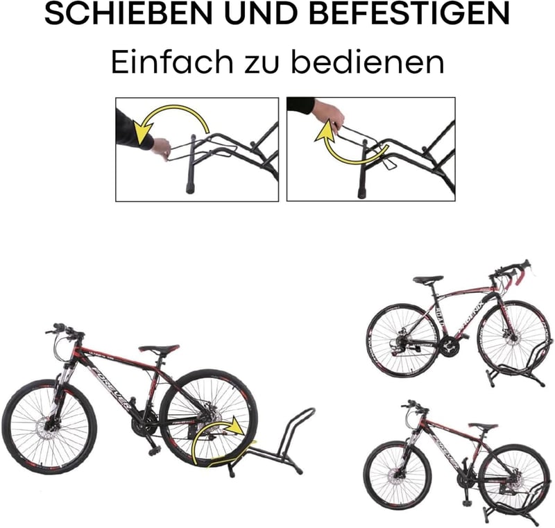 Stryser Kerékpártartó Állvány - Padlóra Szerelhető, Hordozható, 20-29,5 Colos Országúti és MTB Kerékpárokhoz, 8,5 cm-es Gumiszélességig