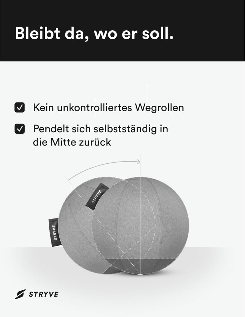 STRYVE Active Ball 70 cm szürke fitness labda jóga pilates egyensúlyozáshoz