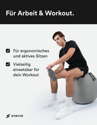 STRYVE Active Ball 70 cm szürke fitness labda jóga pilates egyensúlyozáshoz 4