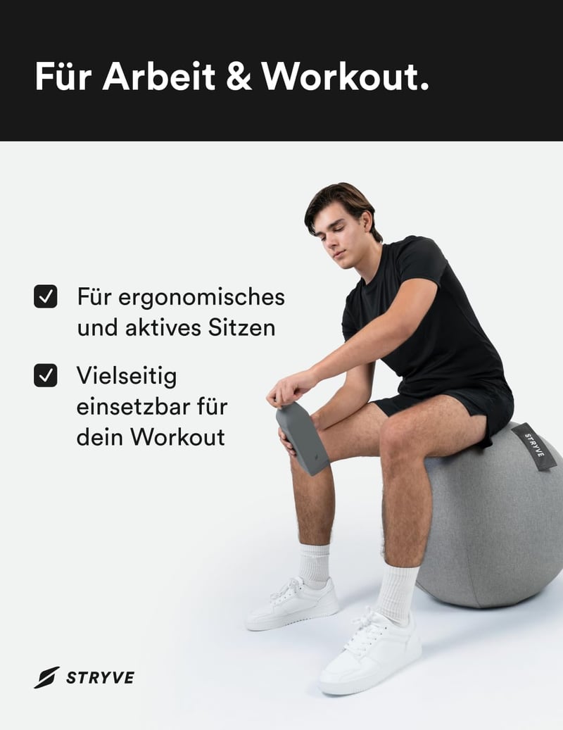 STRYVE Active Ball 70 cm szürke fitness labda jóga pilates egyensúlyozáshoz