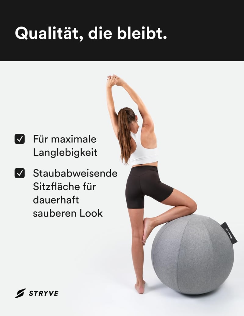 STRYVE Active Ball 70 cm szürke fitness labda jóga pilates egyensúlyozáshoz