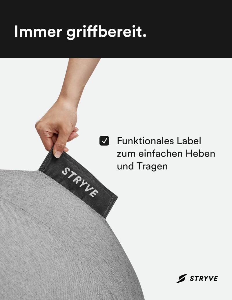 STRYVE Active Ball 70 cm szürke fitness labda jóga pilates egyensúlyozáshoz