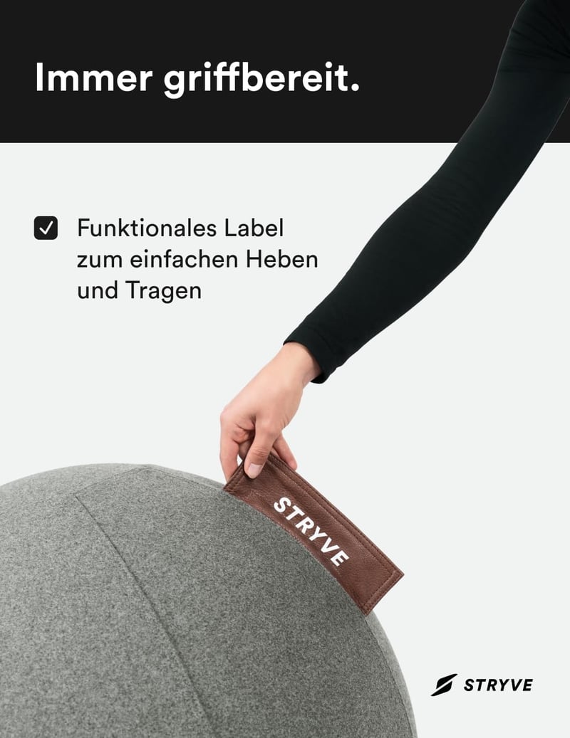STRYVE Gimnasztikai Labda 65-70 cm Pumpával, Ülőlabda Csúszásmentes Felülettel 150 kg Terhelhetőséggel