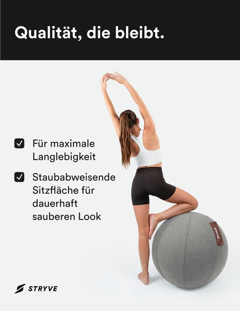 STRYVE Gimnasztikai Labda 65-70 cm Pumpával, Ülőlabda Csúszásmentes Felülettel 150 kg Terhelhetőséggel