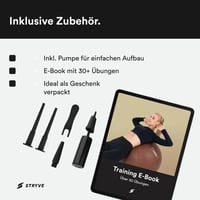 Minge ergonomică de șezut STRYVE 65 cm - Piele ecologică Royal Blue, husă lavabilă, cu protecție anti-rostogolire, pompă de aer inclusă, capacitate 150 kg, minge de gimnastică pentru birou 6