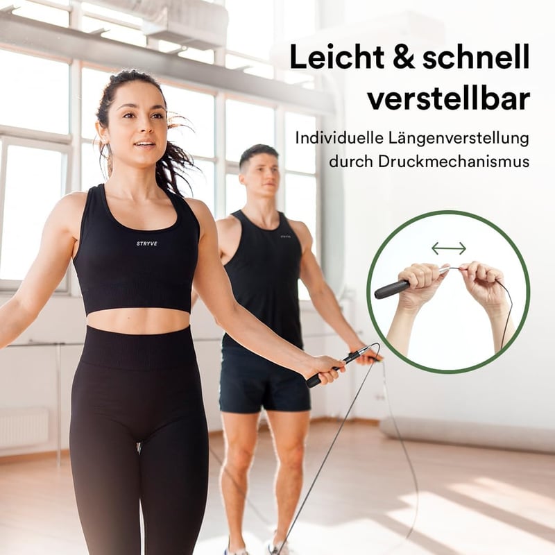 STRYVE Speed Rope Ugrókötel Ergonomikus Fogantyúval Állítható Hosszúsággal