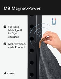 Stryve Towell+Pro Sportpamut Fitness Törülköző Mágnessel 105x42,5cm Szürke - Gray 3