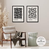 Studio Moien Bauhaus Modern Poszter Szett - 4 db A3 Művészeti Nyomat Kék, Piros, Fekete, Fehér és Bézs Színekben - Múzeumi Minőségű Faldekor 5