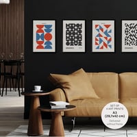 Studio Moien Bauhaus Modern Poszter Szett - 4 db A3 Művészeti Nyomat Kék, Piros, Fekete, Fehér és Bézs Színekben - Múzeumi Minőségű Faldekor 7