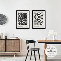 Studio Moien Bauhaus Modern Poszter Szett - 4 db A3 Művészeti Nyomat Kék, Piros, Fekete, Fehér és Bézs Színekben - Múzeumi Minőségű Faldekor 2