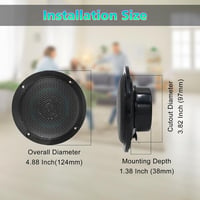 STUDIOFINIX vízálló marine Bluetooth mennyezeti hangszóró süllyesztett - 4 colos, fekete 5