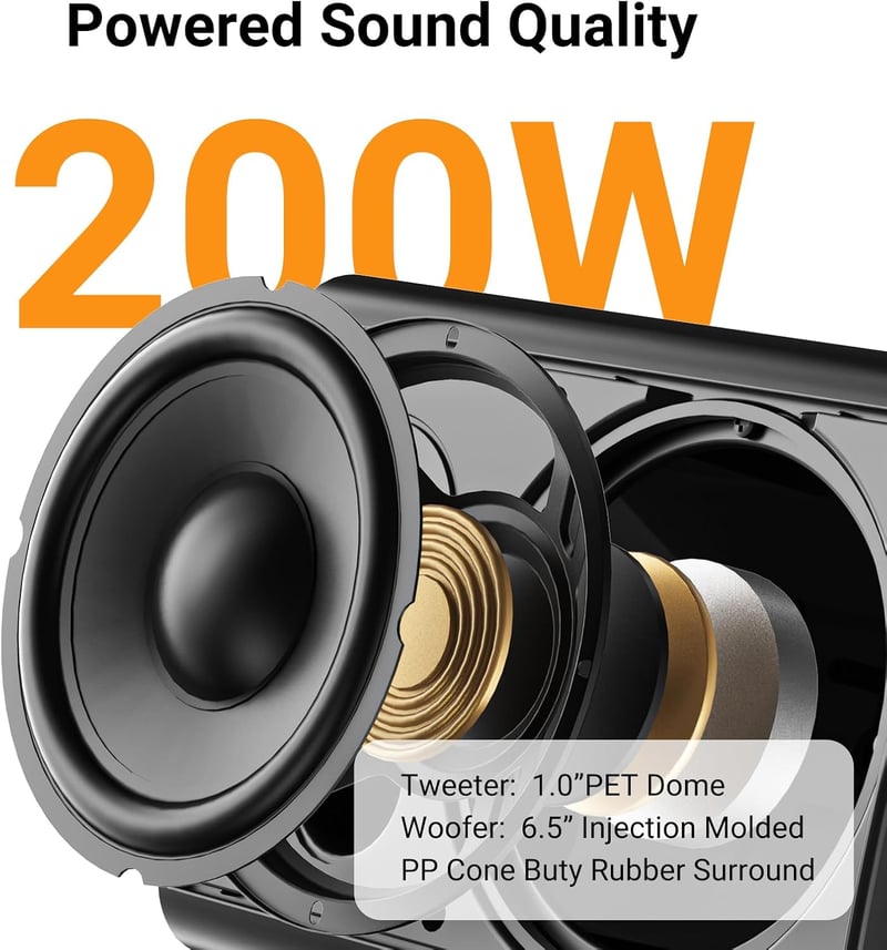 STUDIOFINIX 6.5" 400W Vízálló Bluetooth Kültéri Hangszóró Falra Szerelhető Fekete