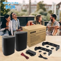 STUDIOFINIX 6.5" 400W Vízálló Bluetooth Kültéri Hangszóró Falra Szerelhető Fekete 9