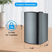 STUDIOFINIX 800W Kültéri Bluetooth Hangszóró Szett - 6,5" Vízálló Fali Hangszórók Teraszra, Kertbe, Medencéhez (4 db, Fekete) 5