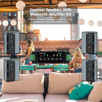 STUDIOFINIX 800W Kültéri Bluetooth Hangszóró Szett - 6,5" Vízálló Fali Hangszórók Teraszra, Kertbe, Medencéhez (4 db, Fekete) 2