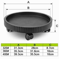 sturiz Okrugli podmetač za biljke 32 cm, postolje za tegle s kotačima, crni, s rotirajućim kotačićima od 360°, za unutarnju i vanjsku upotrebu, za velika opterećenja 2