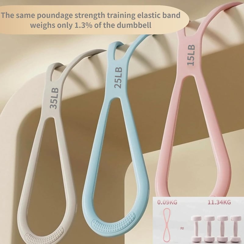 Set 3 benzi elastice de rezistență StyBtt 15/25/35 lbs, benzi fitness
