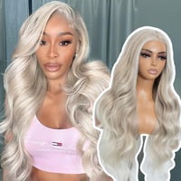 Style Icon 71 cm dlhá vlnitá syntetická parochňa, 6x4 vopred strihaná čipka, blond parochňa s čipkovanou prednou časťou (Body Wave), vopred vytrhaná, bez potreby lepidla (TAHL14F/56E/56E) 1