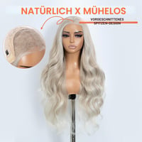 Style Icon 71 cm dlhá vlnitá syntetická parochňa, 6x4 vopred strihaná čipka, blond parochňa s čipkovanou prednou časťou (Body Wave), vopred vytrhaná, bez potreby lepidla (TAHL14F/56E/56E) 2