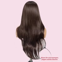 Parochňa Style Icon s hnedou ofinou, HD čipkou vpredu, dĺžkou 26 palcov, vrstvená, syntetická, 13x5x1 T-part, vhodná na každodenné nosenie aj na párty 5