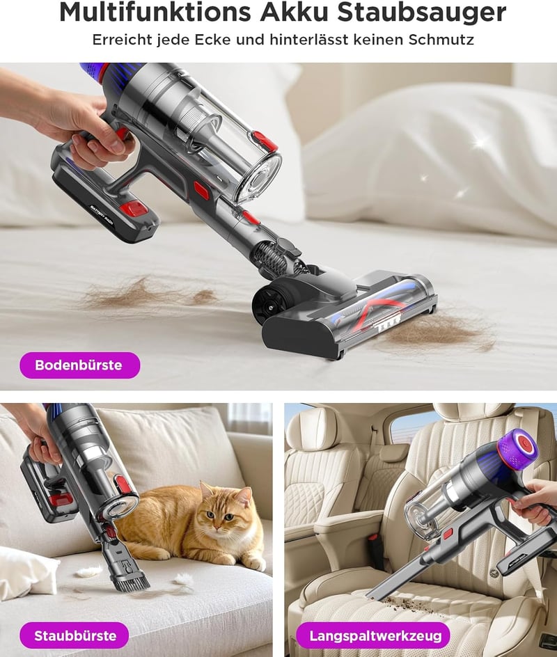 Suafsu Cordless Vacuum Cleaner 550W 45000Pa LED kijelzővel
