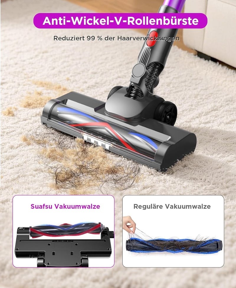 Suafsu Cordless Vacuum Cleaner 550W 45000Pa LED kijelzővel