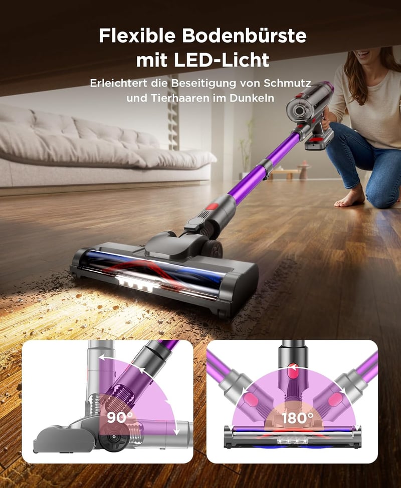 Suafsu Cordless Vacuum Cleaner 550W 45000Pa LED kijelzővel