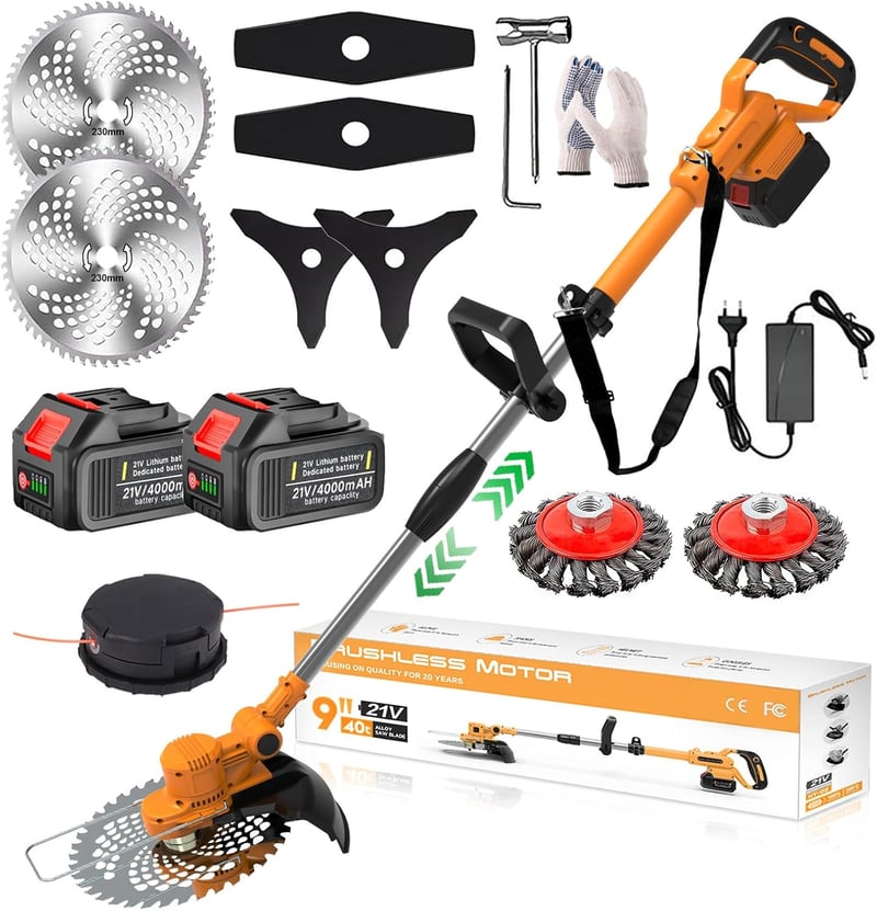 SUAIIOLK HY-08 akkus fűnyíró Makita-kompatibilis, 4in1 - 2x4,0Ah akkuval