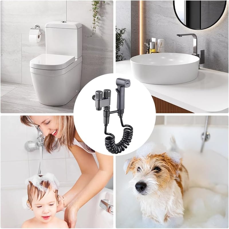 Suaywo Bidet Zuhanyzó Szett Falra Szerelhető Csapteleppel és Rugós Csővel