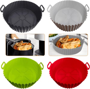 SUBEEN silikonski kalup za air fryer i mikrovalnu: 3x set (crna/siva/zelena/crvena)