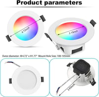 SUBOSI 10 db WiFi Bluetooth LED beépíthető lámpa RGBIC 9W okos érintőpanellel 7