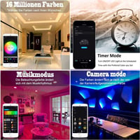 SUBOSI 10 db WiFi Bluetooth LED beépíthető lámpa RGBIC 9W okos érintőpanellel 3