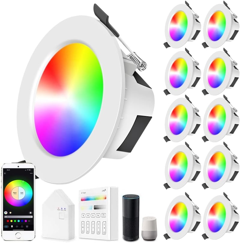 SUBOSI 10 db WiFi Bluetooth LED beépíthető lámpa RGBIC 9W okos érintőpanellel