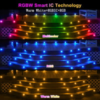 SUBOSI 10db WiFi LED padlóba süllyeszthető lámpa RGBIC meleg fehér IP67 vízálló 2