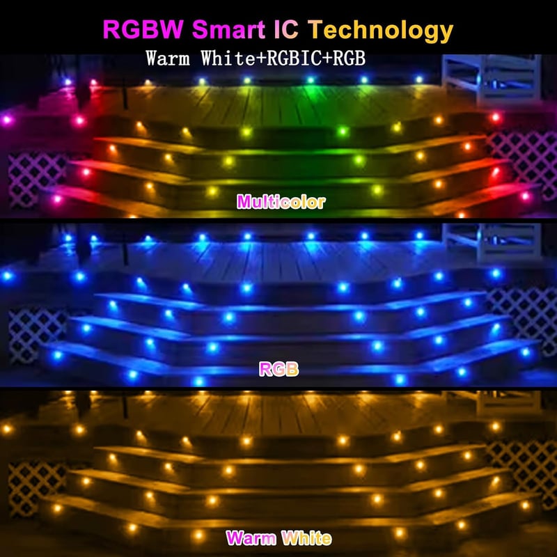 SUBOSI 10db WiFi LED padlóba süllyeszthető lámpa RGBIC meleg fehér IP67 vízálló