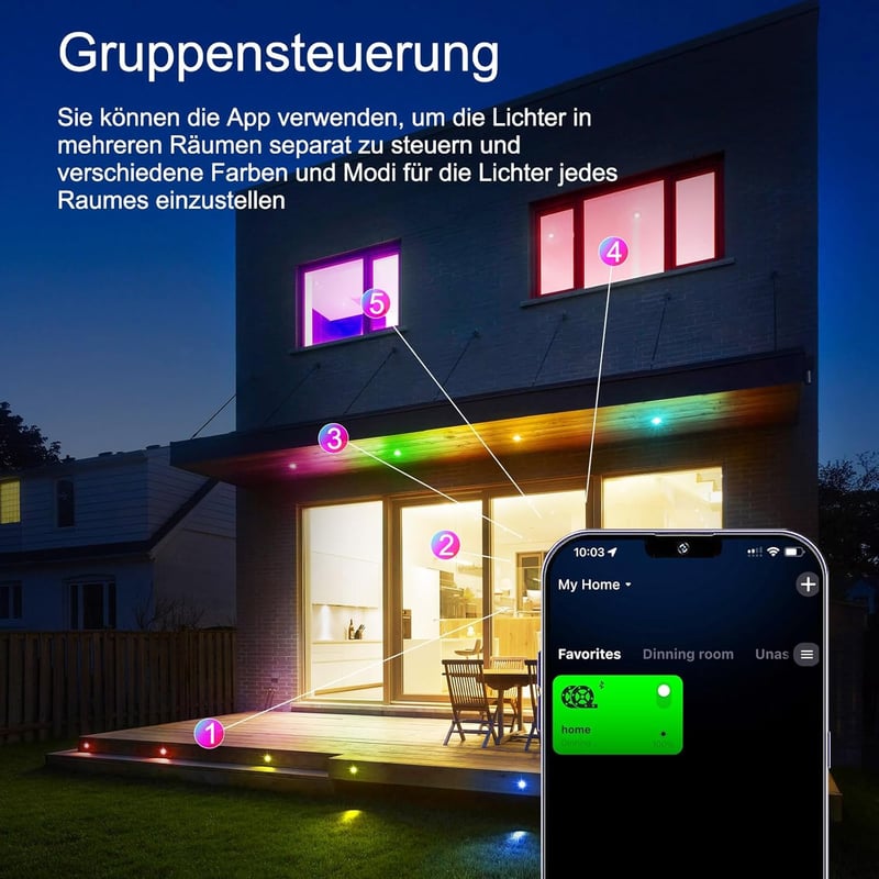 SUBOSI 10db WiFi LED padlóba süllyeszthető lámpa RGBIC meleg fehér IP67 vízálló